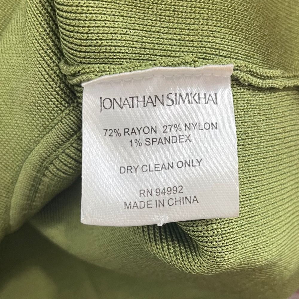 Jonathan Simkhai‎ Lana Ribbed Bustier Tank Women’s Medium Olive Stretch Sleevele - Picture 7 of 8